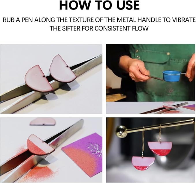 Sifter for Enamels Glass Powders DIY Enamel Starter Tool Lightweight Enameling Sifters (2")