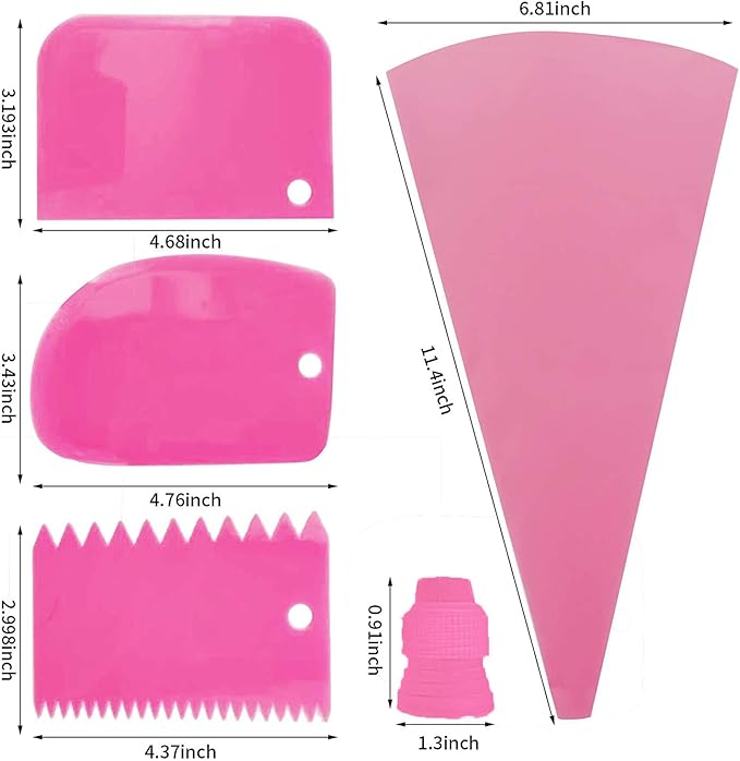 Silicone Icing Piping Bag,Reusable Cream Pastry Bag and 14× Stainless Steel Nozzle Set DIY Cake Decorating Tool(14×Nozzle, 2×Icing Cream Pastry Bag and 2 X Converter and 3×Scraper) [Energy Class A+]