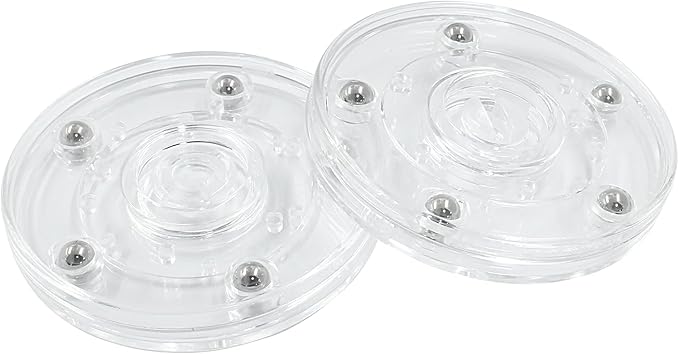 4PCS 3Inch Acrylic Lazy Susan Turntable Platter, Clear Turntable Organizer Round Rotating Plate Revolving Display Base for Spice Rack Table Cake Cookie Decorating