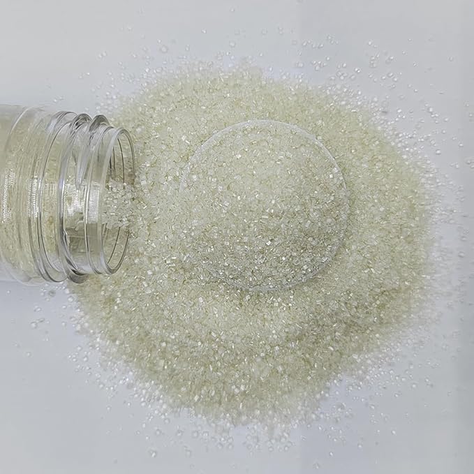 Homankit Sanding Sugar, White Edible Sugar Crystals, Sugar Sprinkles Mix for Celebration Cakes, Cupcakes, Baking, Cookies Decorating, 3.2 OZ