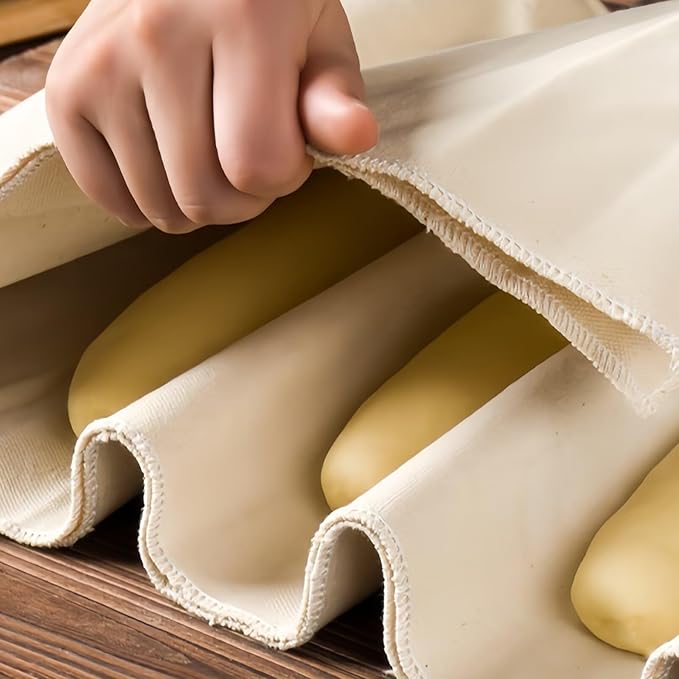 2PCS Proofing Cloth Set for Bread Baking, 14x18 Inches Linen Fabric Reusable Thick Toasted Bread Cloth for Baguettes, Loaves, Dough, Pastry and Homemade Breads
