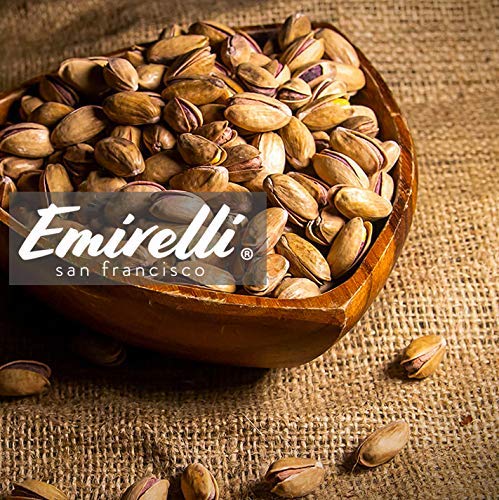 Emirelli Turkish Antep Pistachios in Shell, Roasted and Salted Intense Nuts, Non GMO Gluten Free Natural Vegan Healthy Snacks, Remains Fresh with Resealable Bag (Pack of 6)