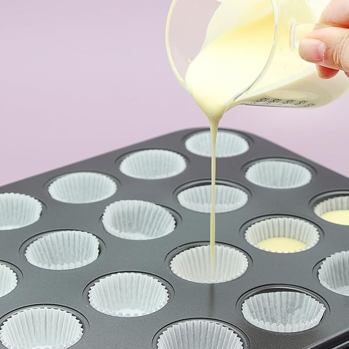 Nonstick 24 Cups Mini Muffin Pan with Extended Handles for Easy Grip, Carbon Steel Steel to Promoted Even Baking, Dishwasher Safe (Black)