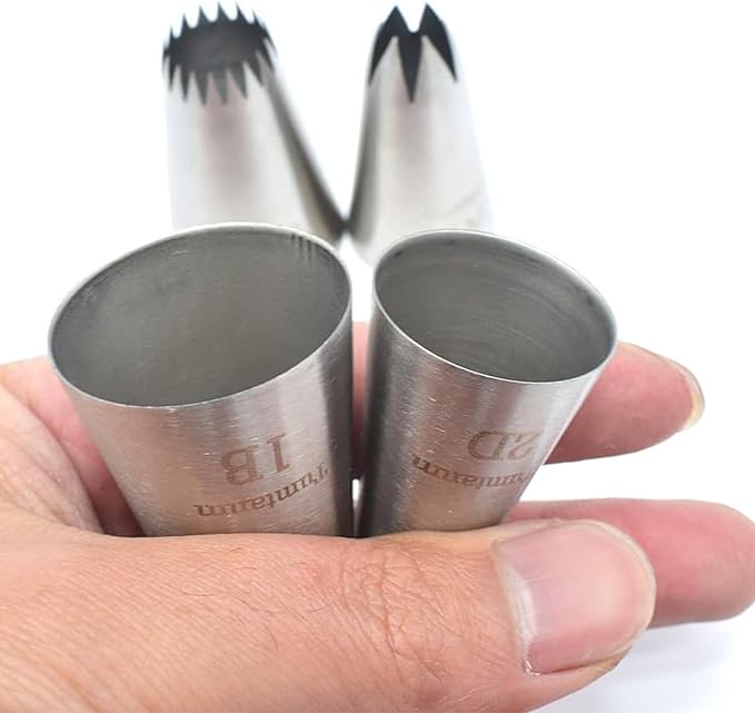 Extra Large Piping Nozzles, 1M 1B 2D# 9FT Seamless Stainless Steel Piping Icing Tips for Cakes