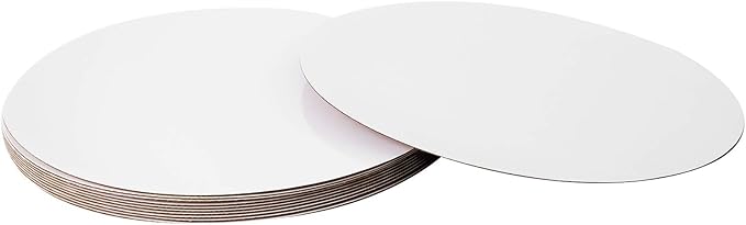 ONE MORE [25pcs] 10" White Cakeboard Round,Disposable Cake Circle Base Boards Cake Cardboard Pizza Plate platter 10 inch,Pack of 25