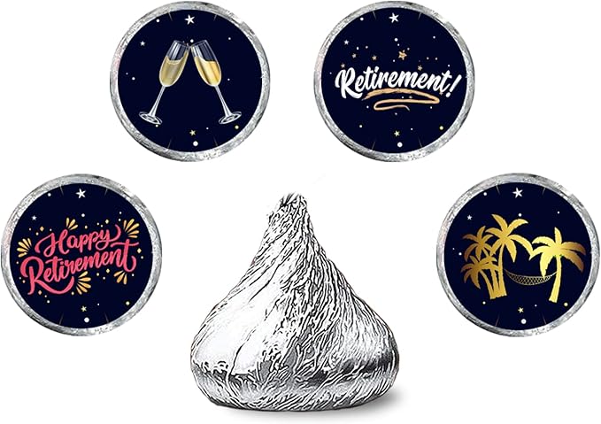 Retirement Party Round Candy Sticker - Happy Retirement Party Favors Sticker Labels Fit Chocolate Candy （ 160 Pieces）