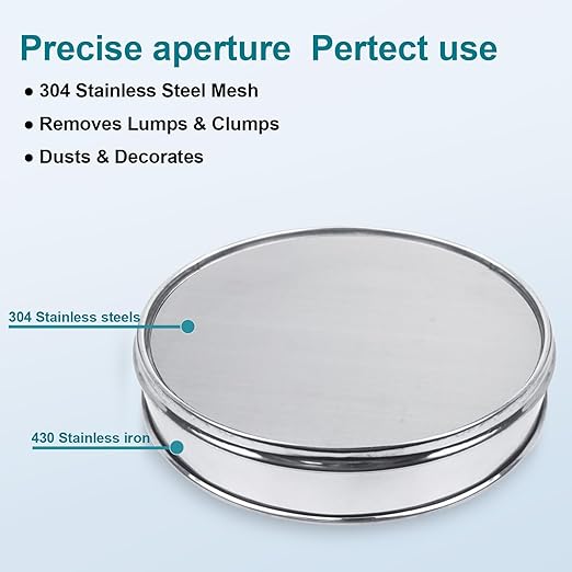 304 Stainless Steel Lab Sieve Screen Mesh, 140 Mesh (0.106mm) Aperture Test Sieve, 12Inch(30cm) Diameter Economy Standard Analysis Sample Test Sieves for Industrial Laboratory Homes