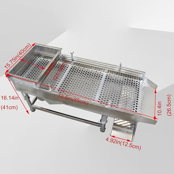 Electric Vibrating Sifter with 12mm Screen Straight Vibrating Sieve Shaker Stainless Steel Linear Sifter Machine Linear Shaker Single Motor 110v 80W