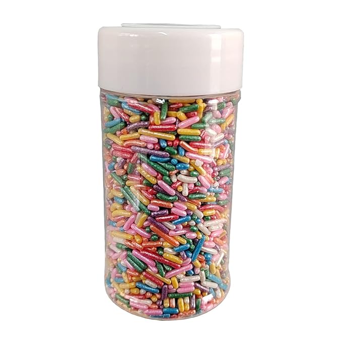 Homankit Rainbow Jimmies Sprinkles Edible Sprinkle Candy Soft Jimmies Toppings for Ice Cream, Cupcake, Cake, Cookie, Dessert Decorating 2.75 Ounces