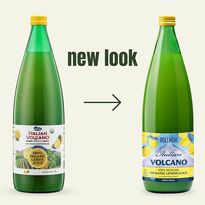 Volcano Bursts Organic Italian Lemon Juice, 33.8 oz (1 Liter)