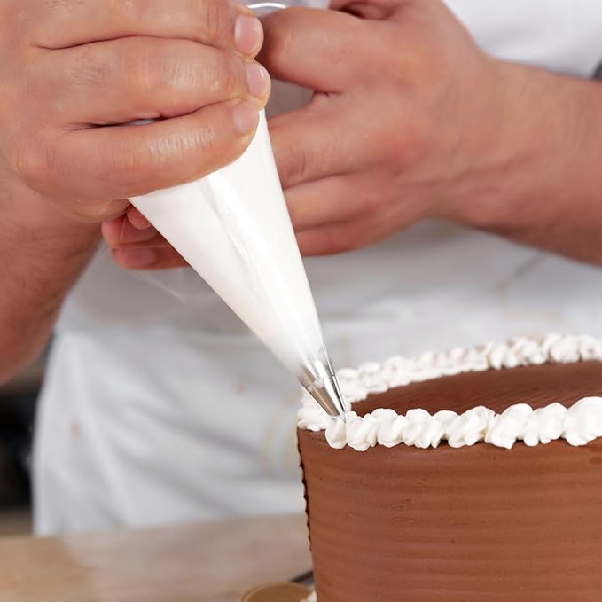 18.5 Inch Disposable Piping Bags 200PCS Tipless Piping Bags Anti-Burst Pastry Bags Cake Decorating Bag Plastic Icing Bags for Cake, Cream Frosting and Cookie Decoration Supplies