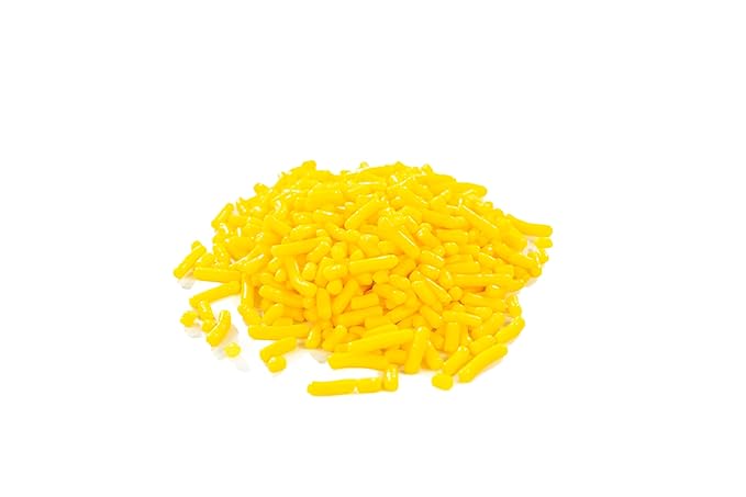 Bakerpan Yellow Jimmies Sprinkles - 6 Ounces Yellow Sprinkles for Cake Decorating - Edible Sprinkles for Cupcakes, Ice Cream, Cake Decorations (Made in USA)