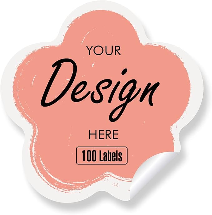 Personalized Labels - Custom Thank You Labels, Business Logos, 100 Flower Labels (1.5"x1.5")