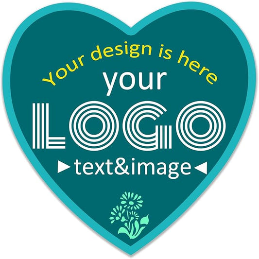 Custom Labels Stickers Personalized Business Logo Label, Self-Adhesive Jar Stickers, Organization Labels, Waterprof or not, Circle Shape, Multiple Sizes, from 30 to 1000pcs (Heart)