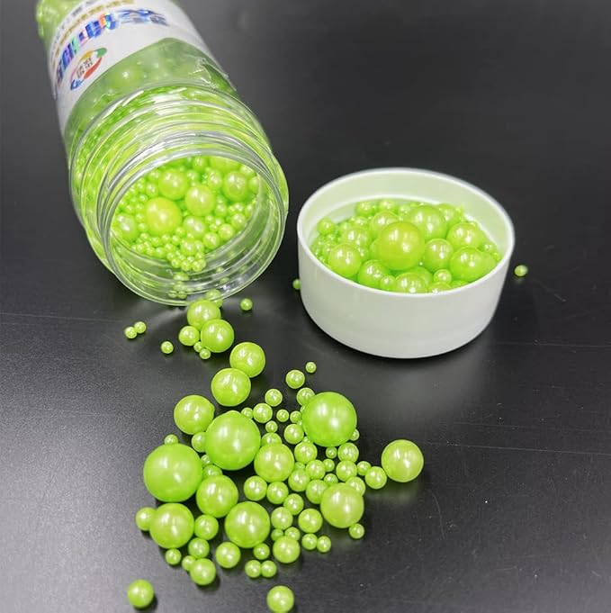 Halloween Sprinkles Edible Green Pearls Sugar Candy Cupcake Cake Topper 130g/ 4.6oz, Decorative Glitter Sprinkle Mix for Baking, Cake and Cookie Decorating