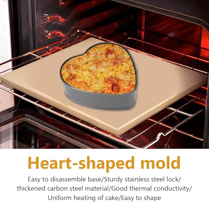 3pcs Heart Shaped Springform Cake Pans, Non Stick Cheesecake Pans Set with Easy Release Base & Secure Lock, 20cm 22cm 24cm Baking Tin Cake Mould for Small Pizza Pie(COLOR:Black)