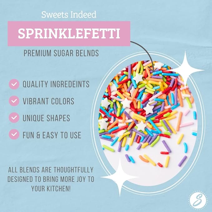 Sweets Indeed Bulk Rainbow Sprinkles – 1.2 lb Premium Decorating Mix | Ideal for Cakes, Cookies, Cupcakes & Holiday Baking