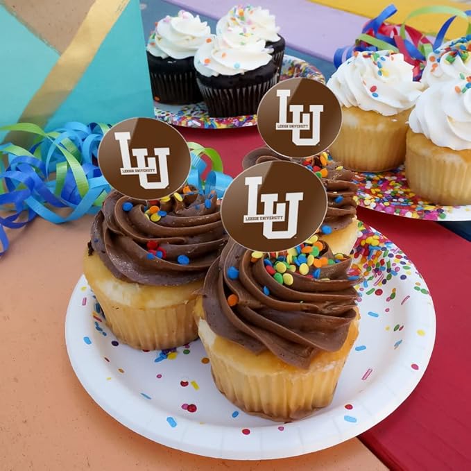 Lehigh University Primary Logo Cupcake Picks Toppers Decoration Set of 6