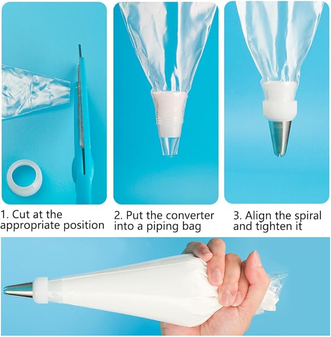 Piping Bags Disposable 14 Inch 100PCS Anti Burst Thicken Pastry Bags with 6 Icing Bag Ties for Cookie Cake Frosting Decorating Baking Supplies