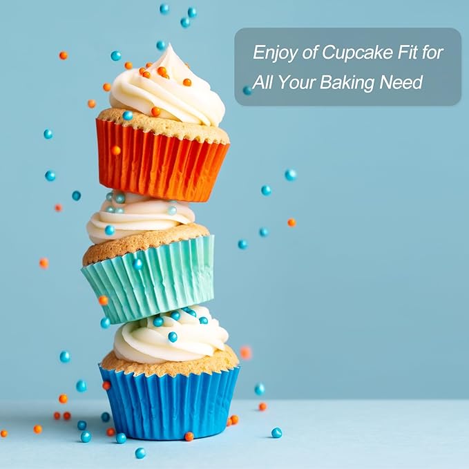 HARFINGTON 100 Count Cupcake Liners Cupcake Cups Standard Size Muffins Liners Papers Baking Cups Wrappers Greaseproof for Party Wedding, Gift Box