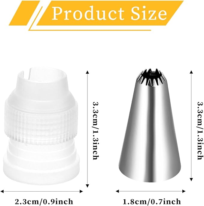 50Pcs Cake Tips for Decorating, 48 Different Patterns Stainless Steel Cake Decorating Tips and 2 Reusable Plastic Coupler for Cake & Cupcake Cookies Decorating, Cake Piping Tips Set