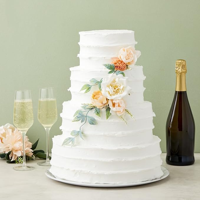 Juvale Round Foam Cake Dummy - Wedding Cake Display Platform - Stackable Tier Stacking Kit - Practice Decorating Supplies - 6", 8", 10" & 12" Tiers, 16" Tall