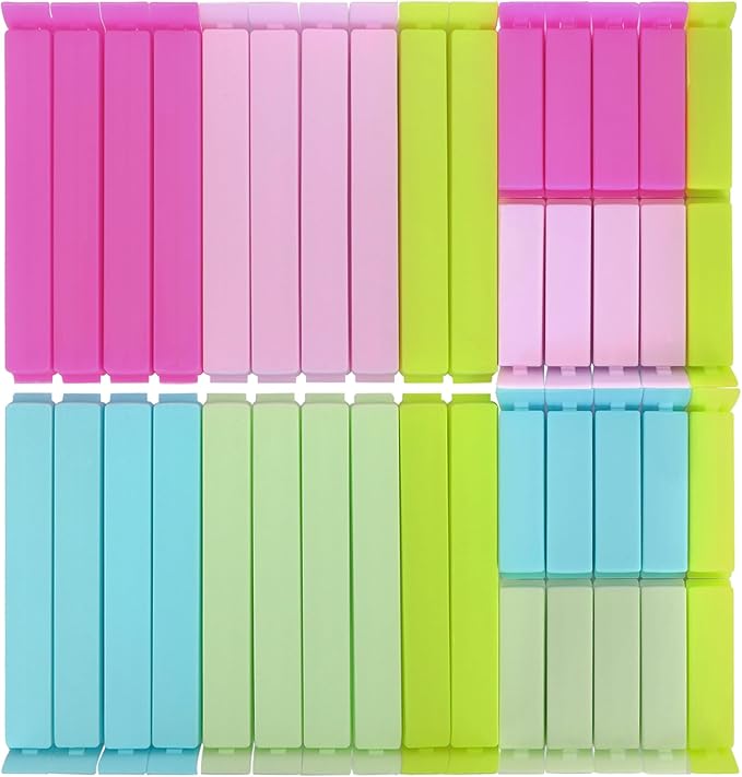Zhtuck 40PCS Sealing Clips - Large Size Food Clips for Food Storage - Kitchen and Home (4.3in x 20, 2.4in x20)