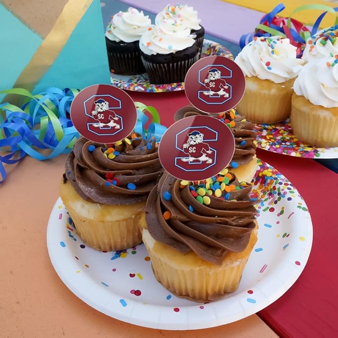 GRAPHICS & MORE South Carolina State Primary Logo Cupcake Picks Toppers Decoration Set of 6