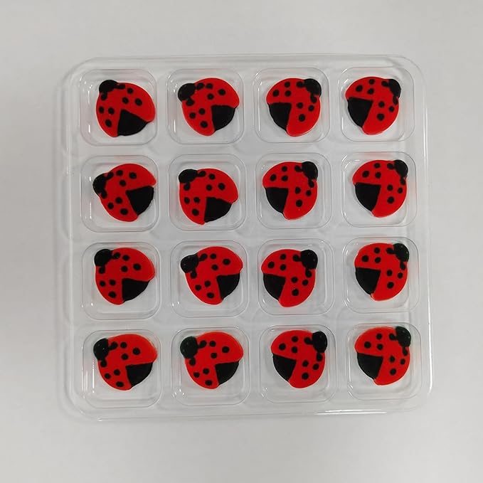 Edible Candy Ladybug Cake Decorations Dessert Sugar Sprinkles for Cake Decorating Cookie DIY Cupcake Topper Icing Frosting Decoration Birthday Halloween Christmas Party Supplies