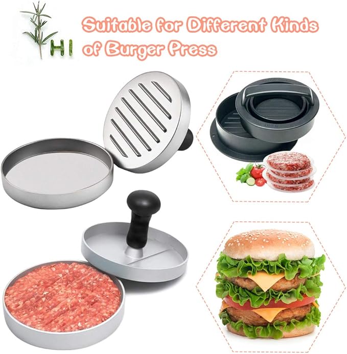 Burger Patty Paper Rounds for 4/4.5 Inch Burger Press, 200pcs 4.5inch Baking Parchment Rounds/Hamburger Patty Paper Sheet for Separating Burger Patty, Cookies and More (5.5/6/7/8/9/10/12in Available)