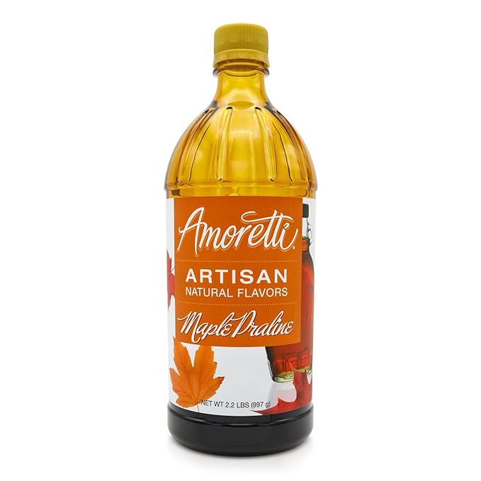 Amoretti - Natural Maple Praline Artisan Flavor Paste, 8 oz, Perfect For Ice Cream, Beverages, Cakes, and more, Preservative Free, Vegan, Gluten Free, No Artificial Sweeteners, Highly Concentrated
