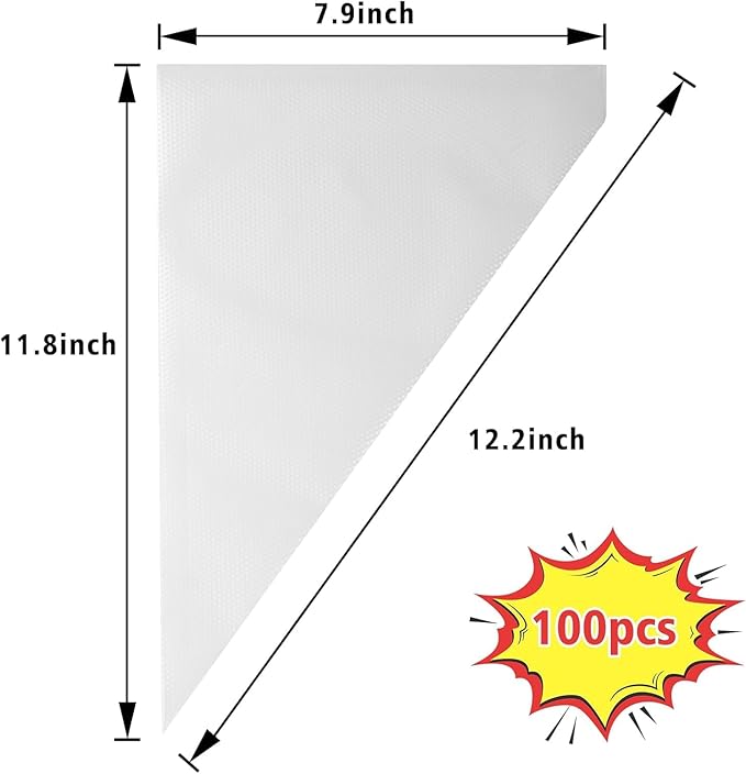 Piping Bags Disposable Pastry Bags 12 Inch 100PCS Thicken and Non-Slip Icing Bags Tipless Frosting Piping Bag for Cake, Cream Frosting and Cookie Decoration Supplies