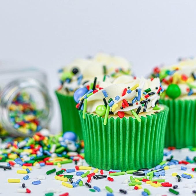 Superhero Sprinkles for Cake, Cookie, Cupcake Decorating, and Baking - Edible Super Hero Cake Decorations in Fun Colorful Sprinkles, Jimmies, Nonpareils, with Confetti Quin and Star