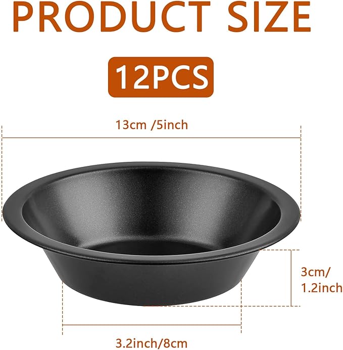 4pcs Non-Stick Carbon Steel Cake Pans 4 Inch Round Baking Pans for Perfect Cakes Pies and Desserts - Durable and Easy to Clean (12, 5IN)