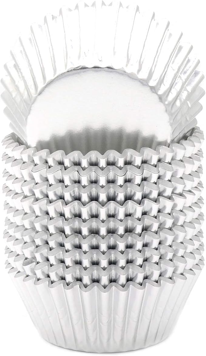 Standard Silver Foil Cupcake Liners Muffin Baking Cups for Party and More, 200-Count