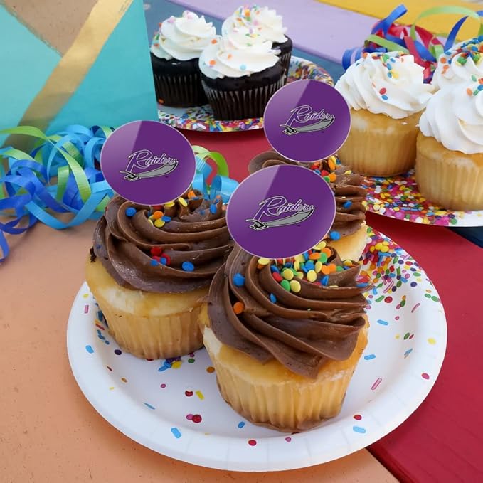 University of Mount Union Primary Logo Cupcake Picks Toppers Decoration Set of 6