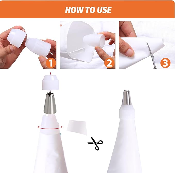 Reusable Cotton Piping Bags and Tips Set- 15pcs Frosting Piping Kit Cupcakes, Cookies | Durable Cotton Exterior, Easy to Clean, Eco-Friendly Baking Kit for Home Bakers & Chefs