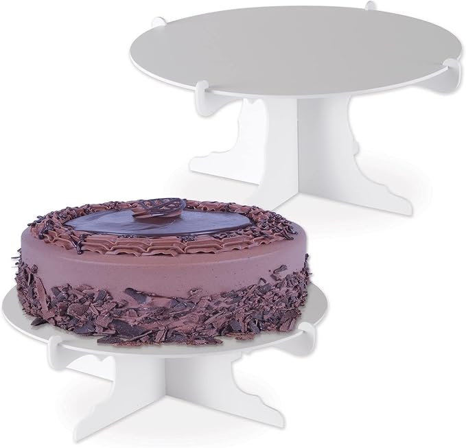 Beistle 2 Piece Durable Cake Stands for Weddings Birthday Party Cupcake Holders Baby Shower Celebration Supplies, 12.5" x 6", White