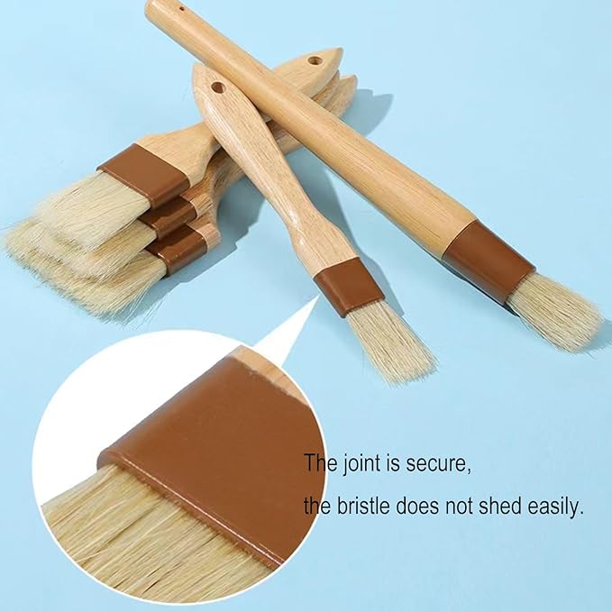 Butter Brush For Baking Basting Brush For Cooking Natural Bristle Basting Brush Food Brush Butter Brush Baster Brush Kitchen Baking Brushes For Barbecue Butter Grill Bbq Baster Kitchen (S/M-2PACK)
