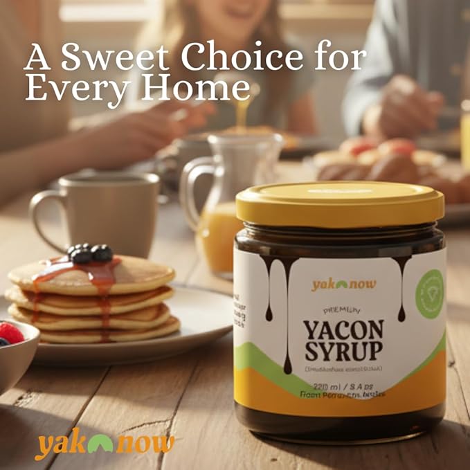 Yacon Syrup, Natural Sweetener with Prebiotics, Low glycemic, Keto friendly, 8.4 oz