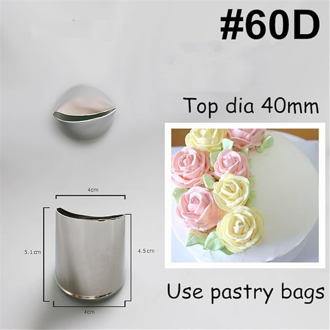 FantasyDay 8-piece Stainless Steel Rose Flower Piping Tips Piping Nozzles Cake Decorating Supplies Cookies Cupcake Icing Decorating Supplies Decorating Kits Frosting Icing Tips Baking Set Tools