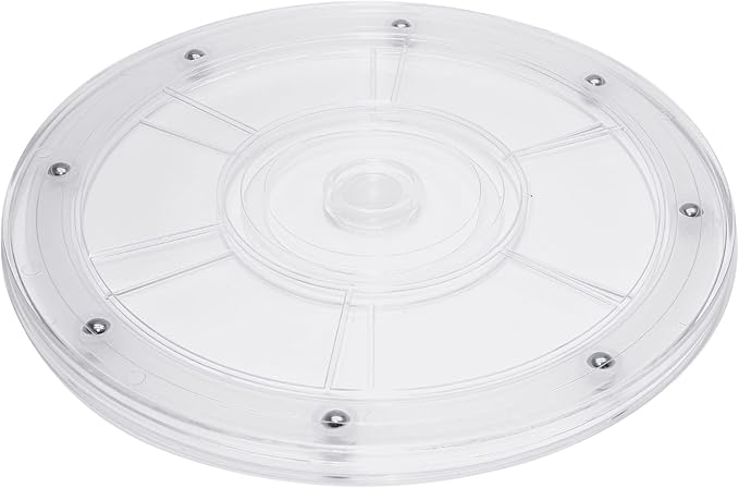 Murtenze 2Pcs 8 Inch Acrylic Turntable Organizer, Rotating Swivel Stand Spinner with Steel Ball Bearings for Kitchen Corner Cabinets Spice Rack Cake Decorating. (200mm,Clear)