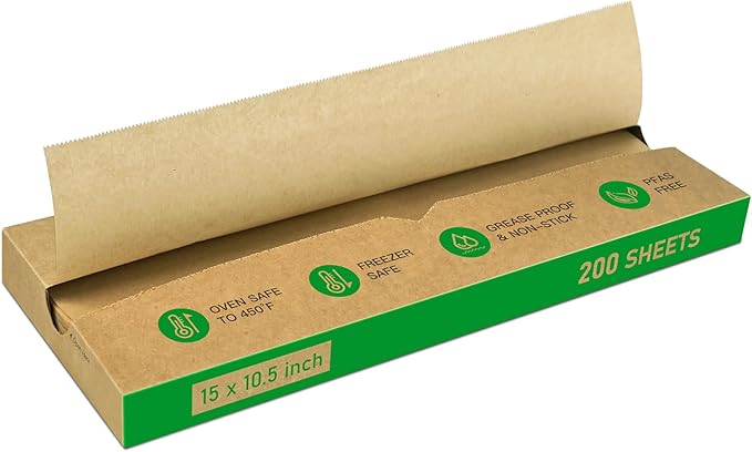 EcoDispose Precut POP UP Deli Paper Sheet Pack of 200, Interfolded Heavy Paper for Food Wrap and Serving (15" x 10-1/2", Kraft）
