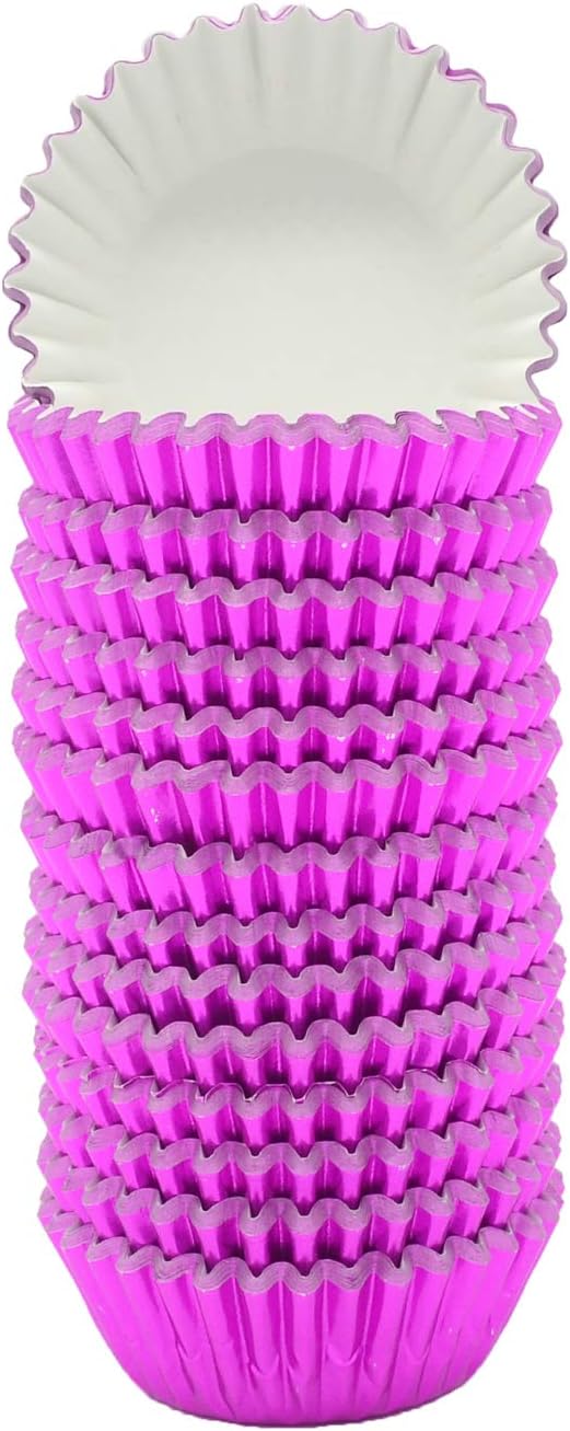 Mini Hot Pink Foil Cupcake Liners Muffin Baking Cups for Party and More, 300-Count