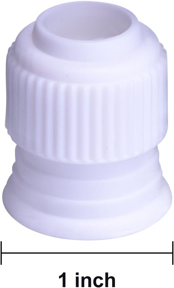 Shappy 12 Pieces Coupler Piping Bag Plastic Standard Couplers Cake Decorating Pipe Tip for Frosting Icing Nozzles (1.2 x 1 Inch)