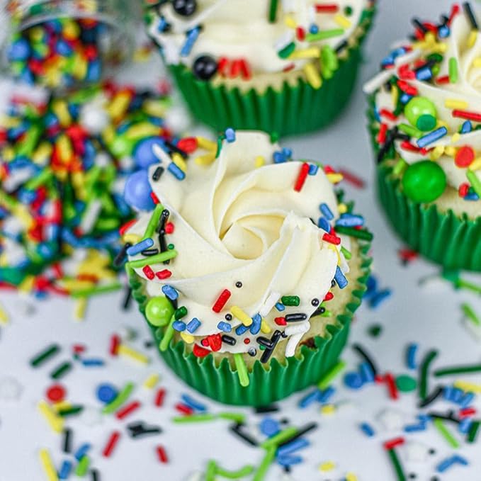 Superhero Sprinkles for Cake, Cookie, Cupcake Decorating, and Baking - Edible Super Hero Cake Decorations in Fun Colorful Sprinkles, Jimmies, Nonpareils, with Confetti Quin and Star