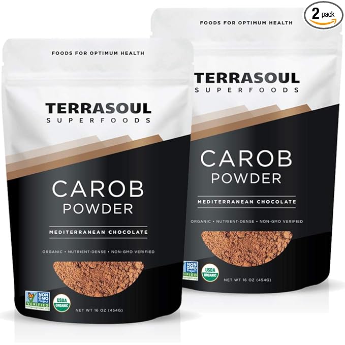 Terrasoul Superfoods Organic Carob Powder, 2 Lbs (2 Pack) - Cocoa Powder Alternative | High in Fiber