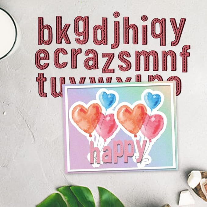Alphabet Letters Die Cuts for Card Making, Lowercase Letters Cutting Dies Sets 26 Alphabet Words Dies Stencils Embossing Template for Scrapbooking DIY Cards Album Crafts Supplies