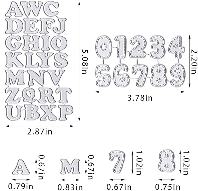 Capital Alphabet Letters Die Cuts for Card Making, Letters Numbers Cutting Dies Spelling Words Dies Stencils Embossing Template for Scrapbooking DIY Cards Album Crafts Supplies