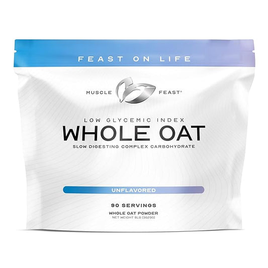 Muscle Feast Whole Oat Powder All Natural Complex Carb Non-GMO, Unflavored, 8lb
